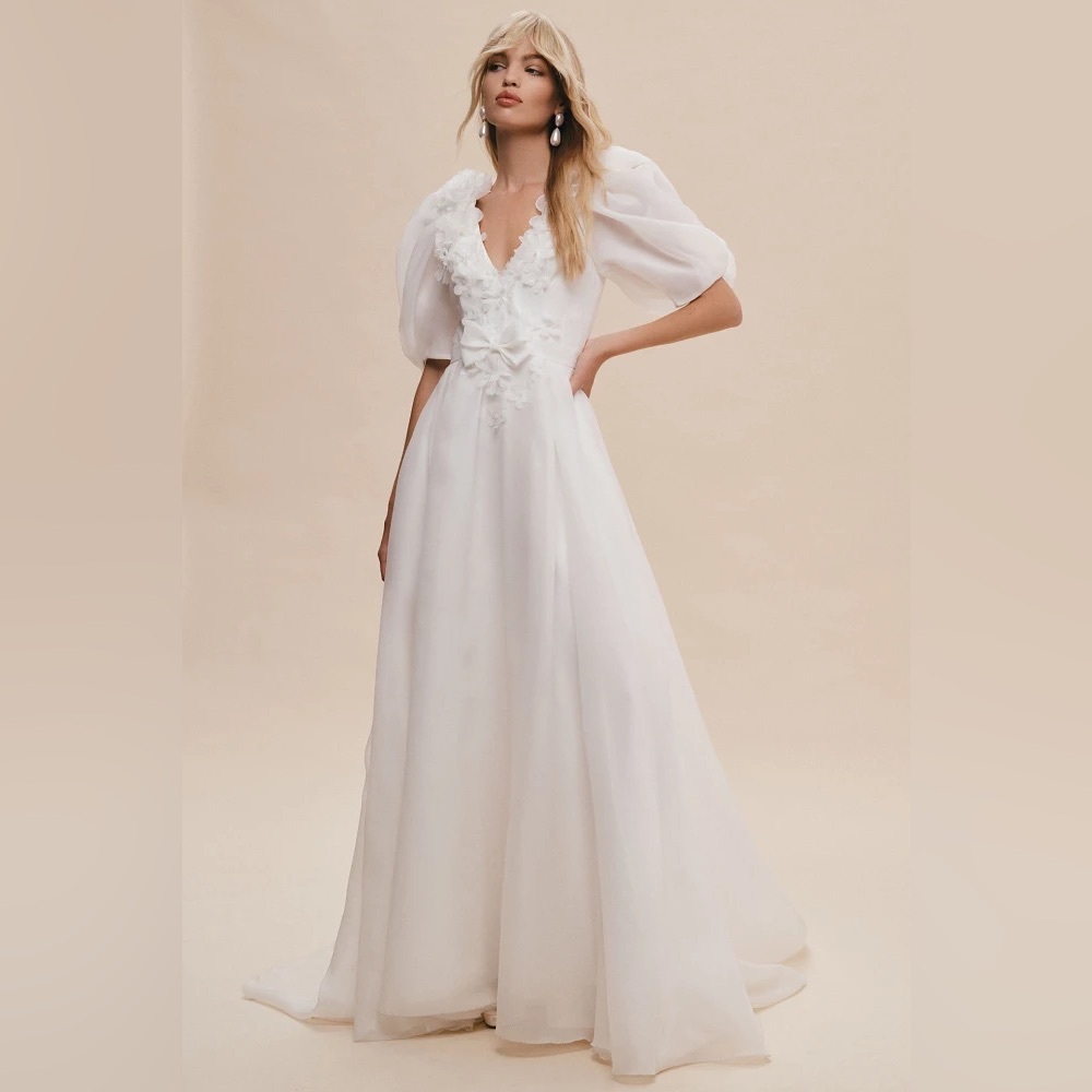 Viktor & Rolf for BHLDN Eloise Organza Puff-Sleeve Wedding Gown